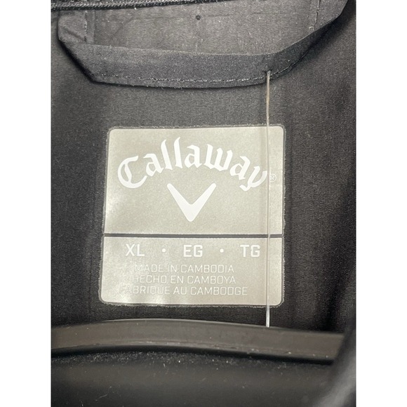 NEW Callaway Quilted Puffer Vest Men's XL Golf Caviar Black Full Zip Pockets - Picture 3 of 8